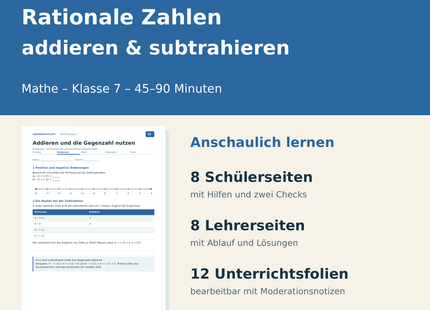 Rationale Zahlen addieren und subtrahieren – Paketübersicht für Klasse 7