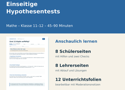 Einseitige Hypothesentests mit der Binomialverteilung – Paketübersicht für Klasse 11–12