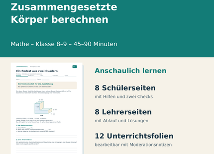 Zusammengesetzte Körper berechnen – Paketübersicht für Klasse 8–9