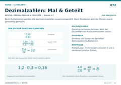 Dezimalzahlen: Mal & Geteilt – Mathe Lernkarte A5