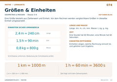 Größen & Einheiten – Mathe Lernkarte A5