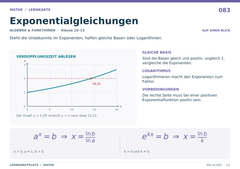 Exponentialgleichungen – Mathe Lernkarte A5