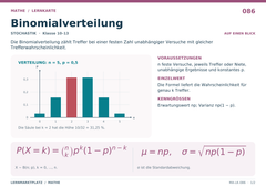 Binomialverteilung – Mathe Lernkarte A5