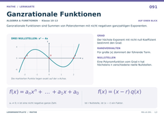 Ganzrationale Funktionen – Mathe Lernkarte A5