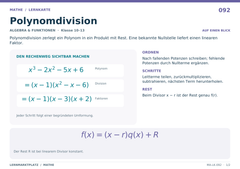 Polynomdivision – Mathe Lernkarte A5