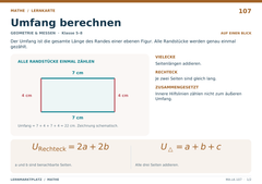Umfang berechnen – Mathe Lernkarte A5