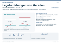 Lagebeziehungen von Geraden – Mathe Lernkarte A5