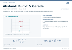 Abstand: Punkt & Gerade – Mathe Lernkarte A5