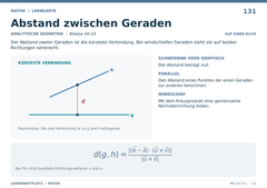 Abstand zwischen Geraden – Mathe Lernkarte A5