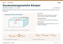 Zusammengesetzte Körper – Mathe Lernkarte A5