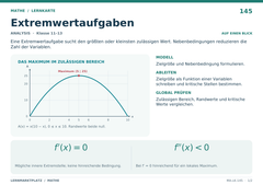 Extremwertaufgaben – Mathe Lernkarte A5