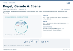 Kugel, Gerade & Ebene – Mathe Lernkarte A5