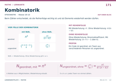 Kombinatorik – Mathe Lernkarte A5