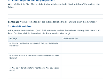 Originales Hörblatt zum Podcast Hinter dem Stadttor