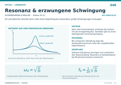 Resonanz & erzwungene Schwingung – Physik Lernkarte A5