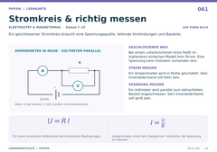 Stromkreis & richtig messen – Physik Lernkarte A5