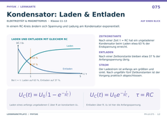 Kondensator: Laden & Entladen – Physik Lernkarte A5