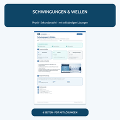Schwingungen und Wellen – kostenloses Physik-Arbeitsblatt mit Lösungen (PDF)