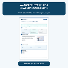 Waagerechter Wurf und Bewegungszerlegung – kostenloses Physik-Arbeitsblatt mit Lösungen (PDF)
