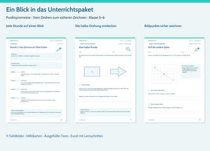 Einblick in Ablaufkarte, Drehprobe und Anleitung zum Zeichnen von Bildpunkten