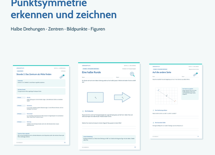Punktsymmetrie erkennen und zeichnen: acht Stunden für Klasse 5–6 mit Lehrerfassung und illustrierten Schülerblättern