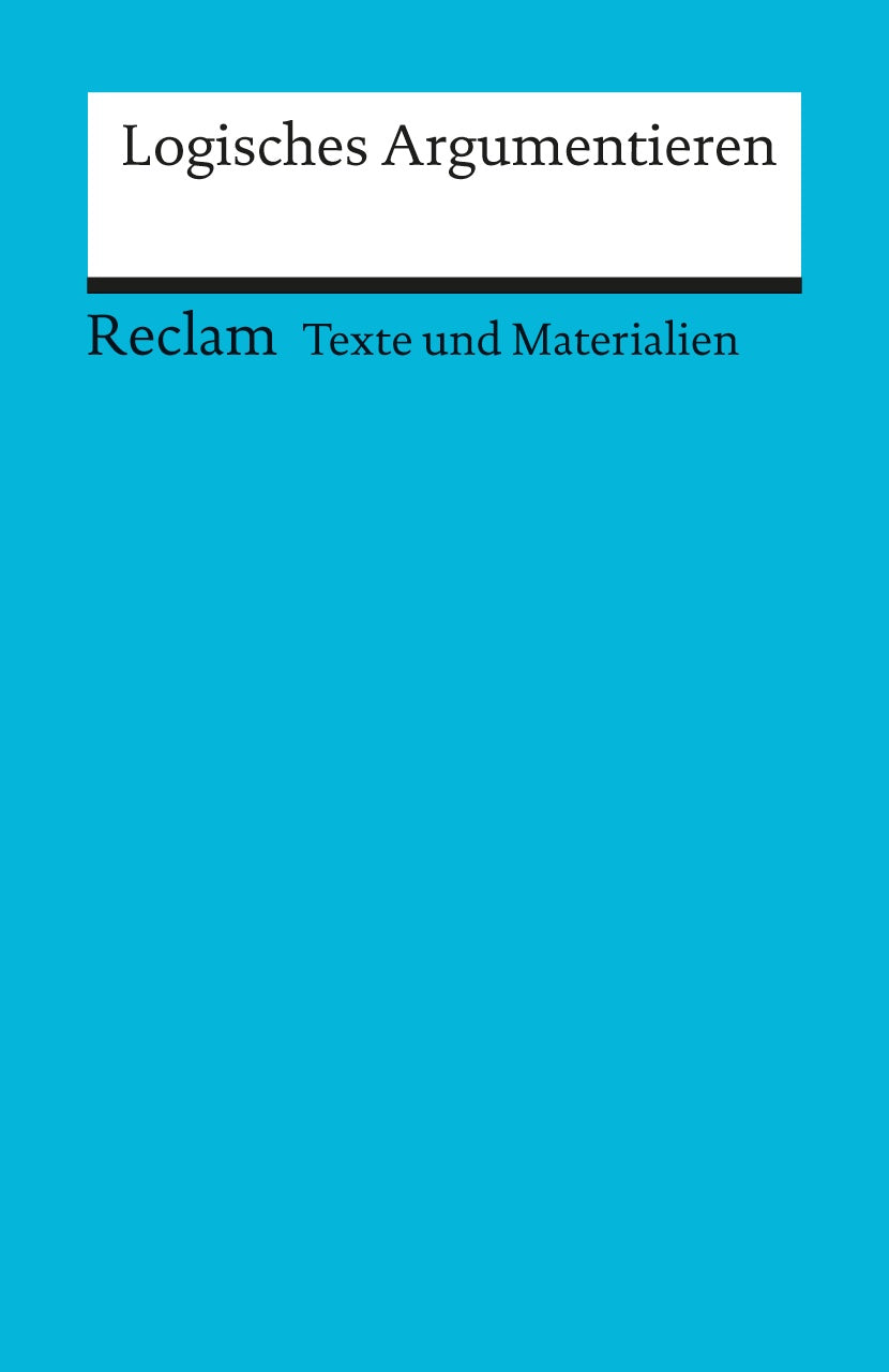 Originalcover Reclam Logisches Argumentieren von Wolfgang Weimer