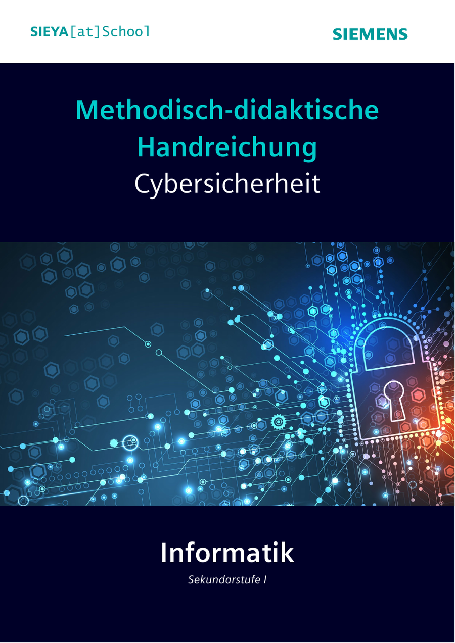 Titelbild der SIEYA at School Handreichung Cybersicherheit für den Informatikunterricht