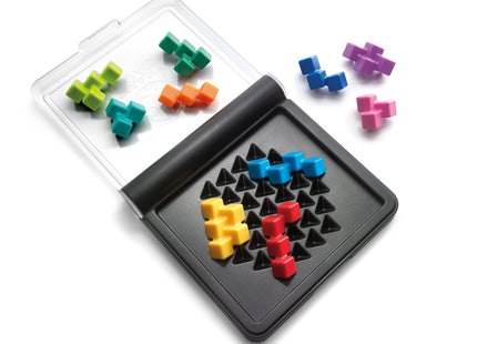 IQ Perplex – Spielfeld, Deckel und dreidimensionale Puzzleteile