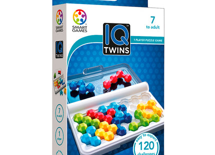 SmartGames IQ Twins – Verpackung des Logikspiels mit 120 Aufgaben ab 7 Jahren