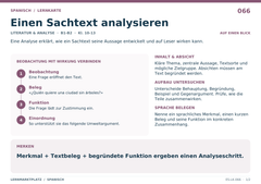Einen Sachtext analysieren – Spanisch Lernkarte A5