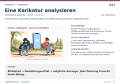 Eine Karikatur analysieren – Spanisch Lernkarte A5