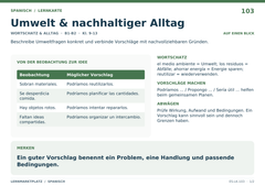 Umwelt & nachhaltiger Alltag – Spanisch Lernkarte A5