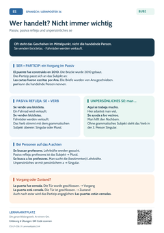 Spanisch Passiv und unpersönliches se | Lernposter A4 & A3 (PDF)