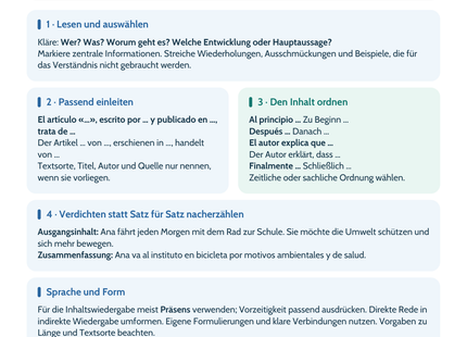Spanisch Lernposter: Das Wesentliche knapp und sachlich zusammenfassen – Vorschau im Hochformat