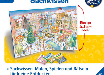 Wieso? Weshalb? Warum? Adventskalender 2026 mit 24 Mini-Büchern – Verlagsansicht des geöffneten Wissens-Adventskalenders