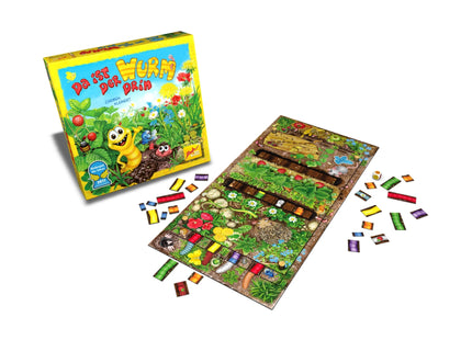 Da ist der Wurm drin – Schachtel und aufgebautes Spiel